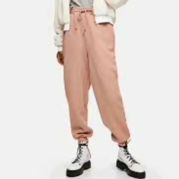 TOPSHOP Dusty Pink Soft Drawstring Joggers Trousers 6 - Picture 10 of 10
